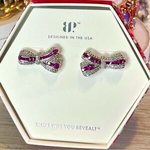 Knotty Summer Wishes Ruby & Diamond Cz on Hematite July Earrings